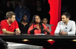 Les organisateurs Sébastien Boyer, Katheline Jean Pierre et Paul St-Pierre Plamondon ont insisté sur l’aspect non partisan du Sommet, sur le plateau de Génération mixte, une émission spéciale du Canal Vox, diffusée en direct de l’événement. - Photo: N.Falcimaigne