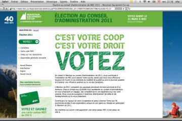 Les membres de Mountain Equipment Co-op sont appelés à élire leur conseil d’administration. Le scrutin se déroule sur le site Web de la coopérative avant le 31 mars. - Photo: N.Falcimaigne